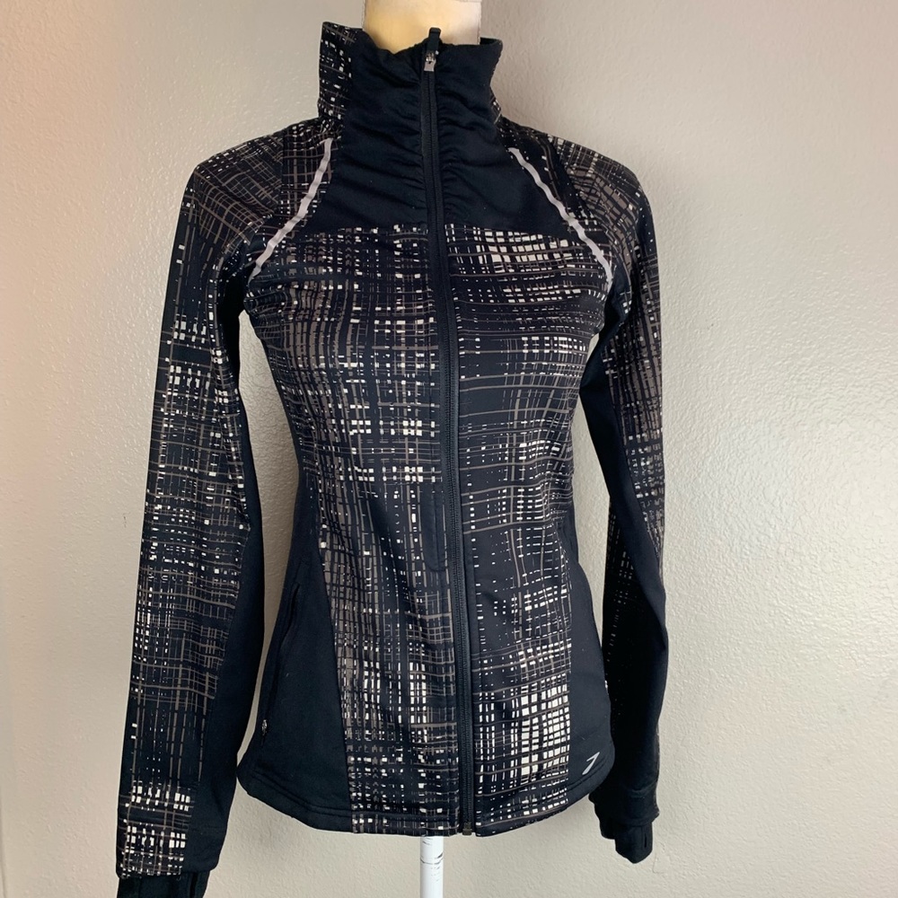 Brooks Black Stretch Zip Up Jacket s